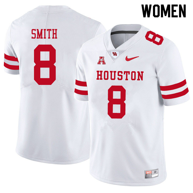 Women #8 Chandler Smith Houston Cougars College Football Jerseys Sale-White